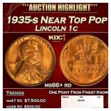 1935-s Lincoln Cent Near Top Pop 1c ms66+ rd SEGS