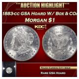 1883-cc Morgan Dollar GSA Hoard W/ Box & COA $1 Gr