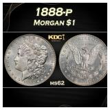1888-p Morgan Dollar $1 Grades ms62