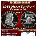 1961 Proof Franklin Half Dollar Near Top Pop! 50c