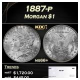 1887-p Morgan Dollar $1 ms66+ SEGS