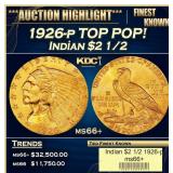 1926-p Gold Indian Quarter Eagle TOP POP! $2 1/2 m