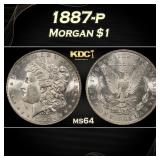 1887-p Morgan Dollar $1 Grades ms64
