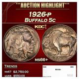 1926-p Buffalo Nickel 5c ms66+ SEGS