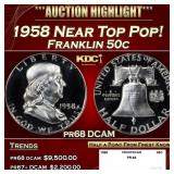 1958 Proof Franklin Half Dollar Near Top Pop! 50c
