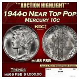 1944-d Mercury Dime Near Top Pop! 10c ms68 FSB SEG