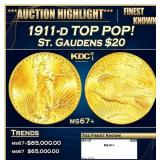 1911-d Gold St. Gaudens Double Eagle TOP POP! $20