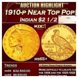 1910-p Gold Indian Quarter Eagle Near Top Pop! $2