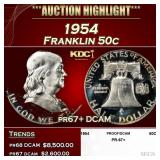 1954 Proof Franklin Half Dollar 50c pr67+ DCAM SEG