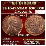 1916-d Lincoln Cent Near Top Pop 1c ms65+ rb SEGS