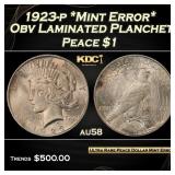 PCGS 1923-p *Mint Error* Obv Laminated Planchet Pe