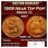 1909 Indian Cent Near Top Pop! 1c ms66+ rd SEGS