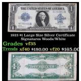 1923 $1 large size Silver Certificate Grades vf++