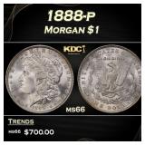 1888-p Morgan Dollar $1 Grades ms66