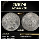 1897-s Morgan Dollar $1 Grades ms64+