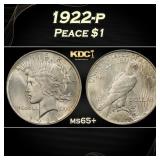 1922-p Peace Dollar $1 Grades ms65+