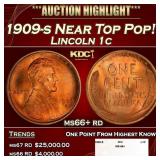1909-s Lincoln Cent Near Top Pop! 1c ms66+ rd SEGS