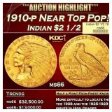 1910-p Gold Indian Quarter Eagle Near Top Pop! $2