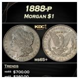 1888-p Morgan Dollar $1 Grades ms65+