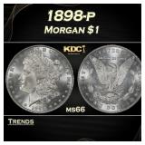 1898-p Morgan Dollar $1 Grades ms66