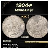 1904-p Morgan Dollar $1 Grades ms63+