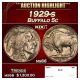 1929-s Buffalo Nickel 5c ms66 SEGS