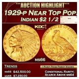 1929-p Gold Indian Quarter Eagle Near Top Pop! $2