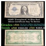 1928D $1 Blue Seal Silver Certificate "Funnyback"