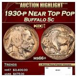1930-p Buffalo Nickel Near Top Pop 5c ms66+ SEGS