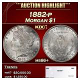 1882-p Morgan Dollar $1 ms66+ SEGS