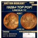 1928-p Lincoln Cent TOP POP! 1c ms68 rd SEGS