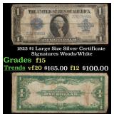 1923 $1 large size Silver Certificate Grades f+ Si