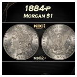 1884-p Morgan Dollar $1 Grades ms62+