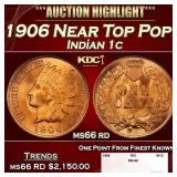 1906 Indian Cent Near Top Pop! 1c ms66 rd SEGS