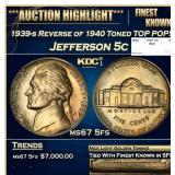 1939-s Reverse of 1940 Jefferson Nickel Toned TOP