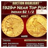 1929-p Gold Indian Quarter Eagle Near Top Pop! $2