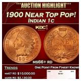 1900 Indian Cent Near Top Pop! 1c ms66+ rd SEGS