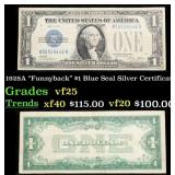 1928A $1 Blue Seal Silver Certificate "Funnyback"