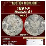 1891-p Morgan Dollar $1 ms64+ SEGS
