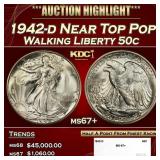 1942-d Walking Liberty Half Dollar Near Top Pop 50