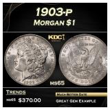 1903-p Morgan Dollar $1 Grades ms65