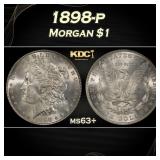 1898-p Morgan Dollar $1 Grades ms63+
