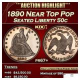 1890 Proof Seated Half Dollar Near Top Pop 50c pr6