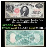 1917 $1 Large Size Legal Tender Note Grades Choice