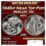 1945-p Mercury Dime Near Top Pop! 10c ms68 SEGS