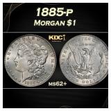 1885-p Morgan Dollar $1 Grades ms62+