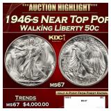 1946-s Walking Liberty Half Dollar Near Top Pop 50