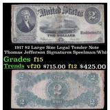 1917 $2 Large Size Legal Tender Note Thomas Jeffer