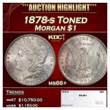 1878-s Morgan Dollar Toned $1 ms66+ SEGS