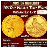 1910-p Gold Indian Quarter Eagle Near Top Pop! $2